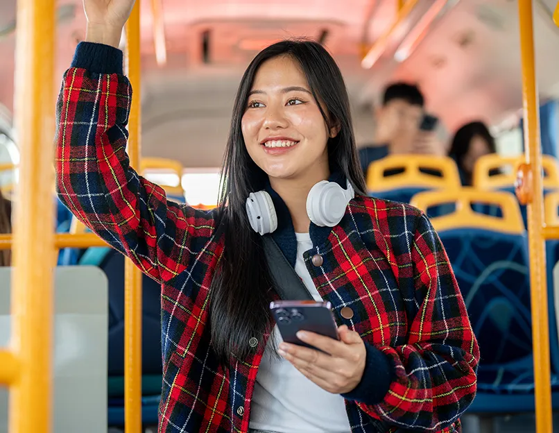 riding bus