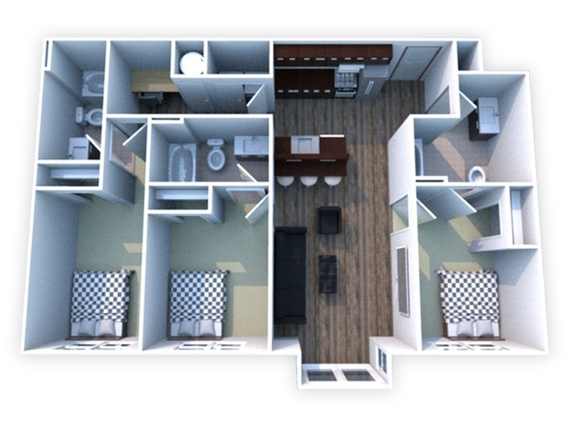 3 bed 3 bath