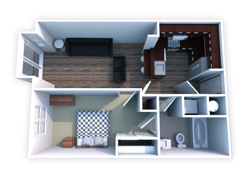 1 bed 1 bath